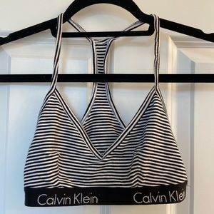 Calvin Klein navy and white striped sports bra !